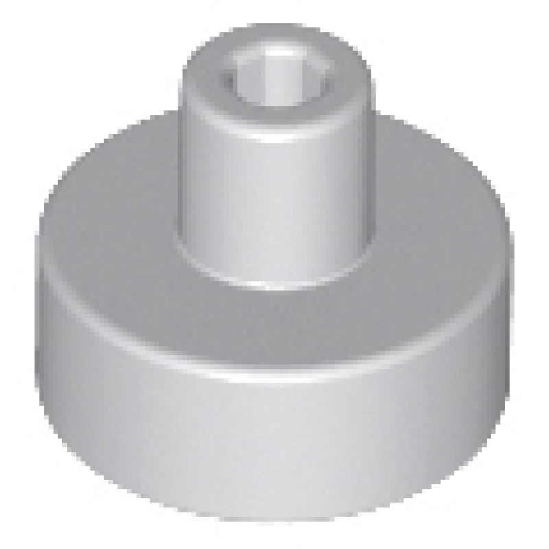 Tegel, Rond 1x1 met pin Light Bluish Gray